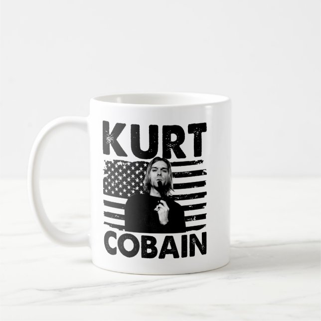 American Flagga Kurt USA Cobain Music Gift Kaffemugg (Vänster)