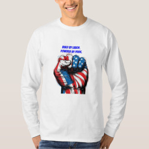 American Flagga Labour Day in Rött vitt blått T-Sh T Shirt