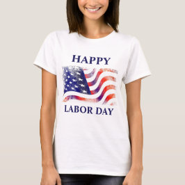 American Flagga Labour Day in Rött vitt blått T Shirt