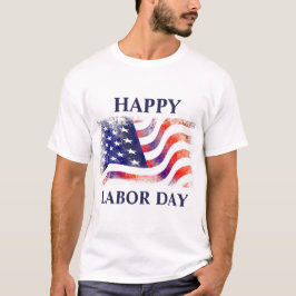 American Flagga Labour Day in Rött vitt blått T Shirt