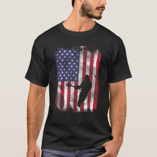 American Flagga Lacrosse Vintage Lax Patriotic Man T Shirt