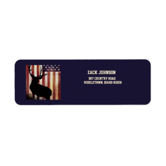 American Flagga Large Elk Returadress Etikett