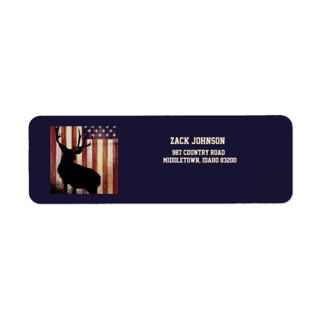 American Flagga Large Elk Returadress Returadress Etikett (Framsidan)