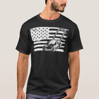 American Flagga Lawnmower Shirt Gräsmatta Mving Sh T