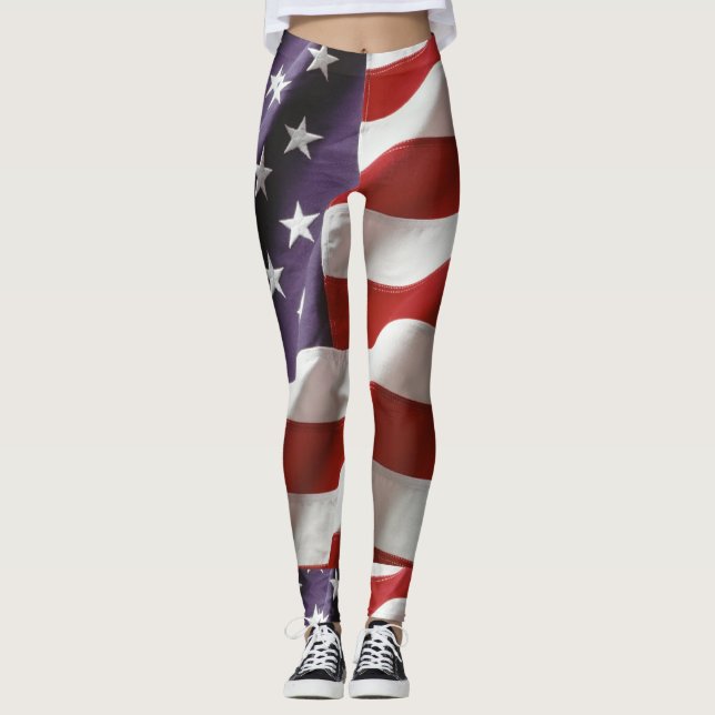 American Flagga Leggins Leggings (Framsida)
