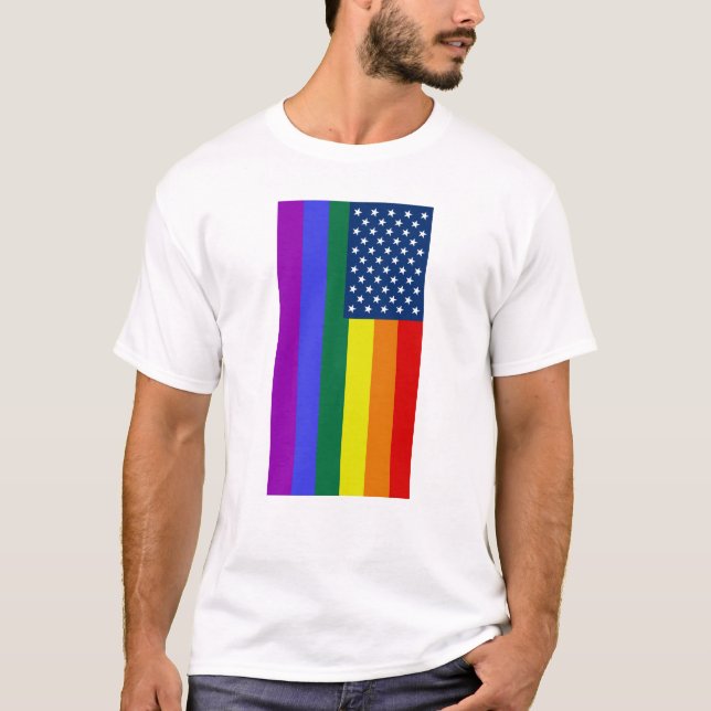American Flagga LGBT Pride Rainbow Tee (Framsida)