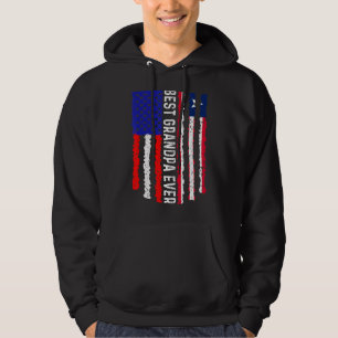 American Flagga Liberia Flagga Best Grandpa All Fa Hoodie
