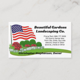 American Flagga Ligcape Gräsmatta Patriotic Visitkort