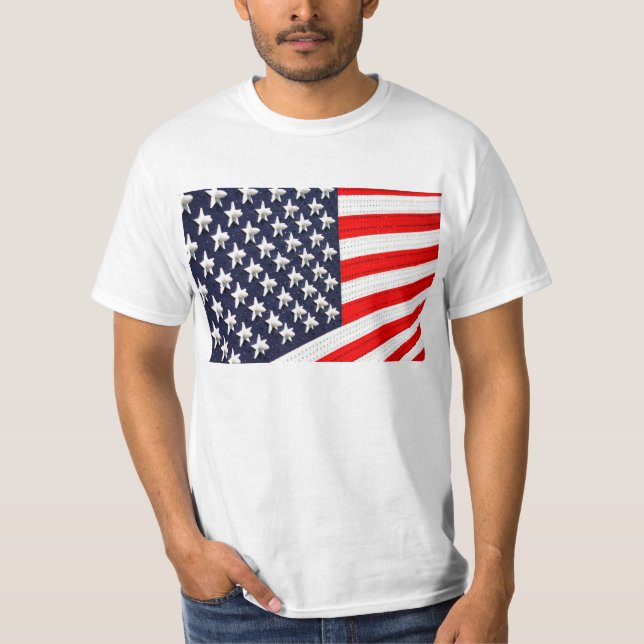 American Flagga Light Visning T-shirt (Framsida)