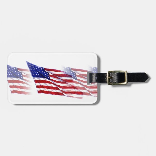 American Flagga Luggage Tag Bagagebricka (Horisontell Framsida)