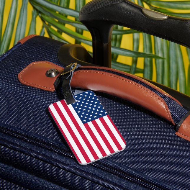 American Flagga Luggage Tag Patriotic Bagagebricka (Baksida Insitu 3)