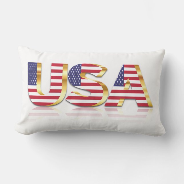 American Flagga Lumbar Pillow USA Lumbarkudde (Framsida)