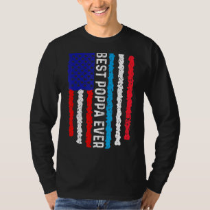 American Flagga Luxembourg Flagga Best Poppa Aldri T Shirt