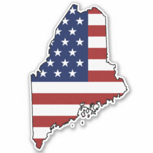 American Flagga Maine Klistermärken