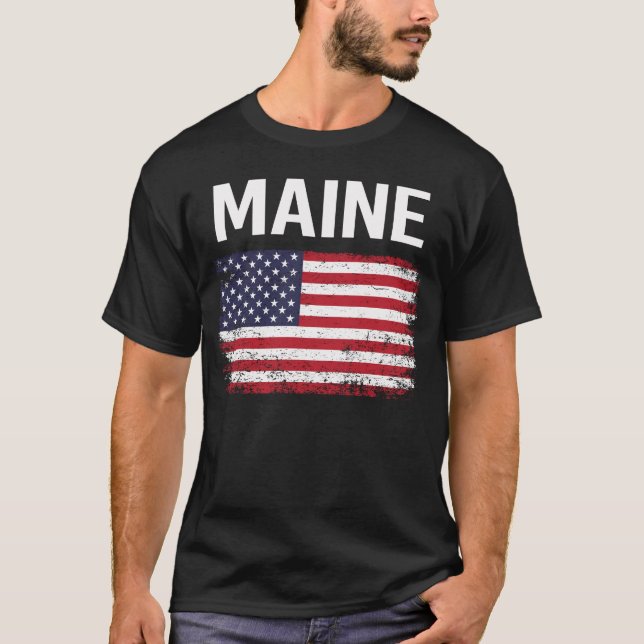 American Flagga Maine T Shirt (Framsida)