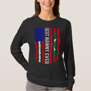 American Flagga Maldives Flagga Best Nanny All Fam T Shirt