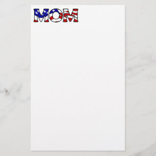 American Flagga Mamma Stationery Brevpapper