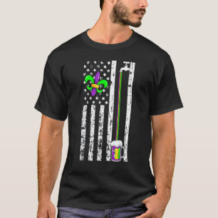 American Flagga Mardi Gras Carnival Parad Masquera T Shirt