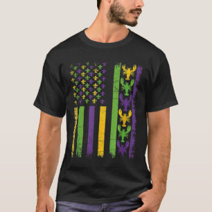 American Flagga Mardi Gras Shirt Mardi Gras Kräfto T
