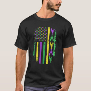 American Flagga Mardi GrasMardi Gras Kräftor Outfi T Shirt