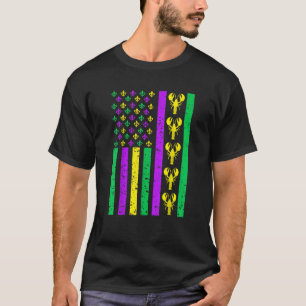 American Flagga Mardi GrasMardi Gras Kräftor Outfi T Shirt