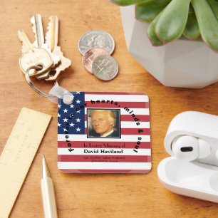 American Flagga Memorial Keychain HAMbWG Nyckelring