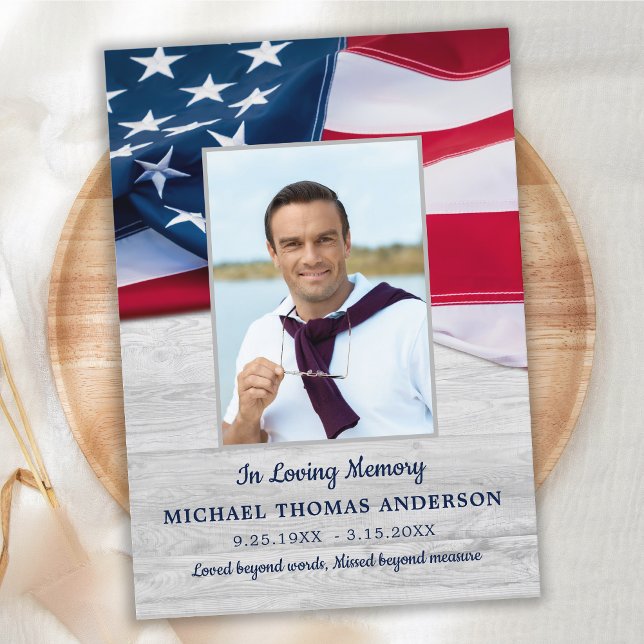 American Flagga Memorial Militärveteran Tack Kort (Skapare uppladdad)