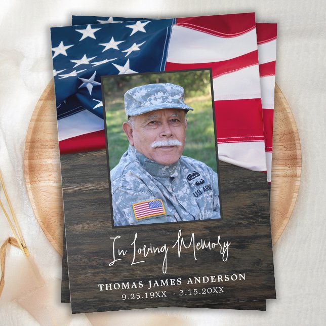 American Flagga Memorial military Photo Funeral Tack Kort (Skapare uppladdad)