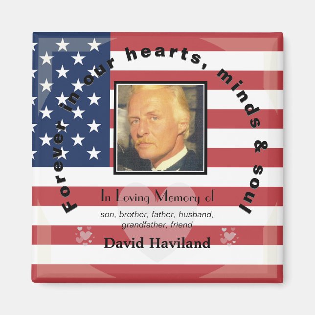 American Flagga Memorial Photo Magnet HAMbWG (Framsidan)