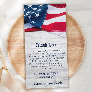 American Flagga Memorial Veteran Militärbegravning Tack Kort