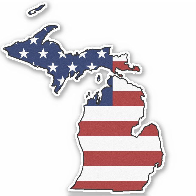 American Flagga Michigan Klistermärken (Framsida)