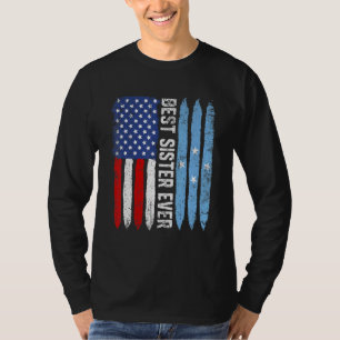American Flagga Micronesia Flagga Best Sister nåns T Shirt