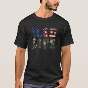 American Flagga Military Pappa Life Cammo T Shirt