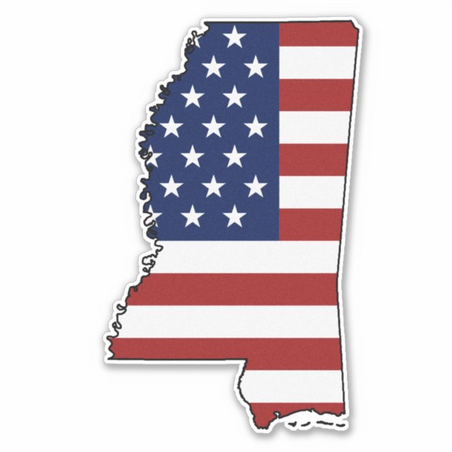 American Flagga Mississippi Klistermärken (Framsida)