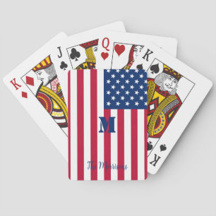 American Flagga Monogram Family Namn Casinokort