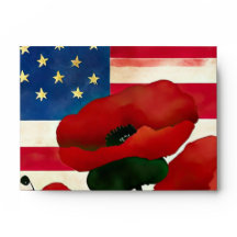 American Flagga Mönster Poppy Flower Patriotic