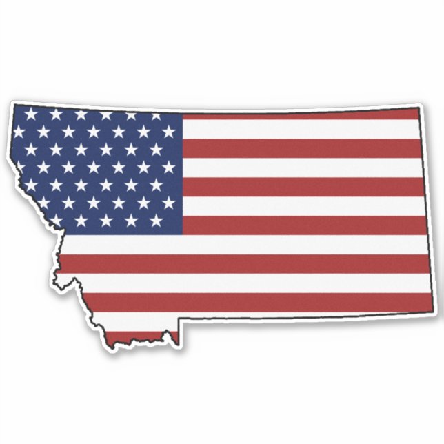 American Flagga Montana Klistermärken (Framsida)