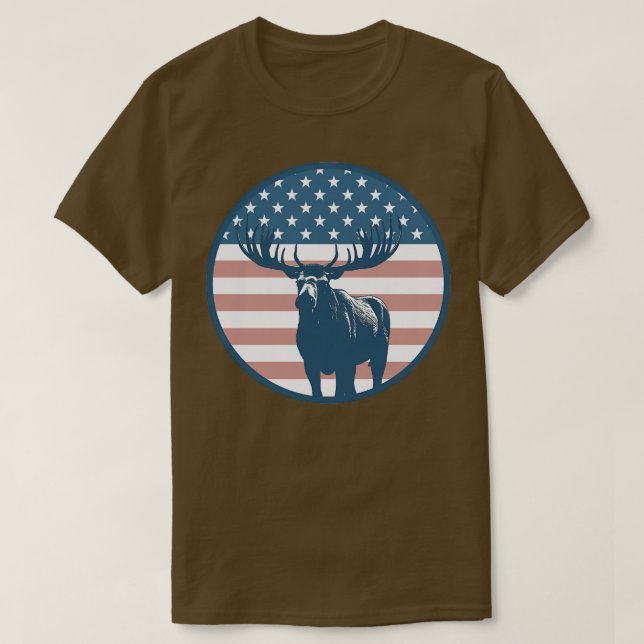 American Flagga Moose 2 T Shirt (Design framsida)