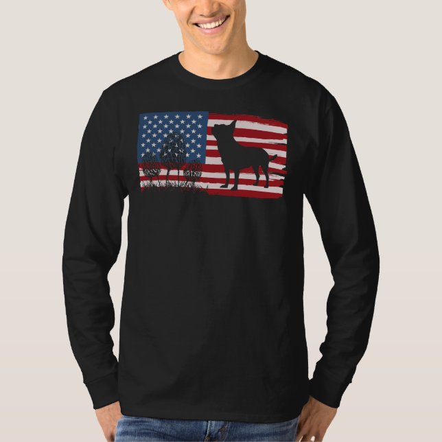 American Flagga Morel Mushroom Amp Chihuahua Mushr T Shirt (Framsida)