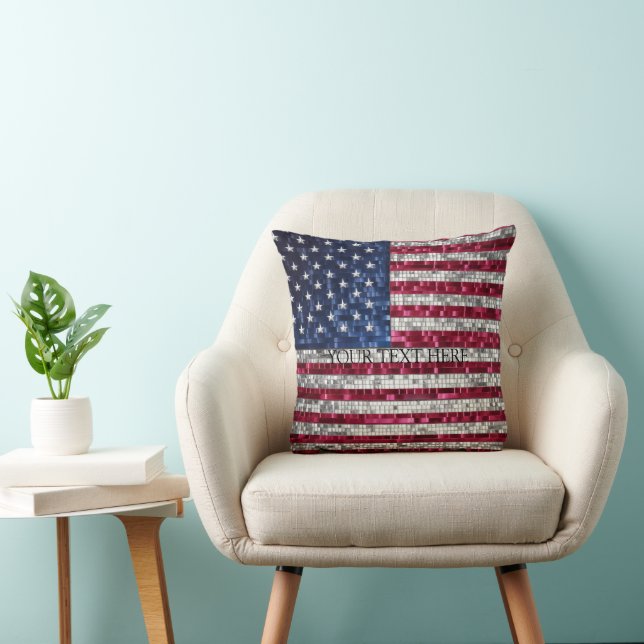 American Flagga Mosaic Kudde (Stol)