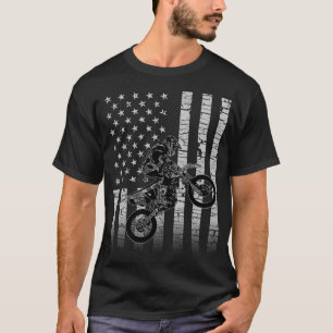 American Flagga Motocross Dirt Bike T Shirt