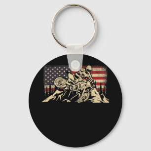 American Flagga Motocross Motocross Dirt Bike Nyckelring