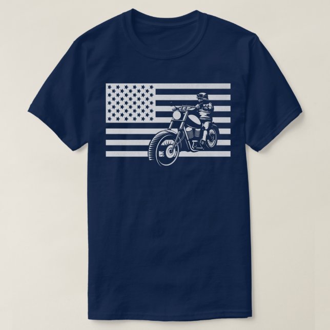 American Flagga Motorcle Apparat - Biker Motorcycl T Shirt (Design framsida)