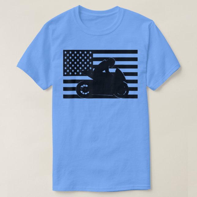 American Flagga Motorcle Apparat - Biker Motorcycl T Shirt (Design framsida)