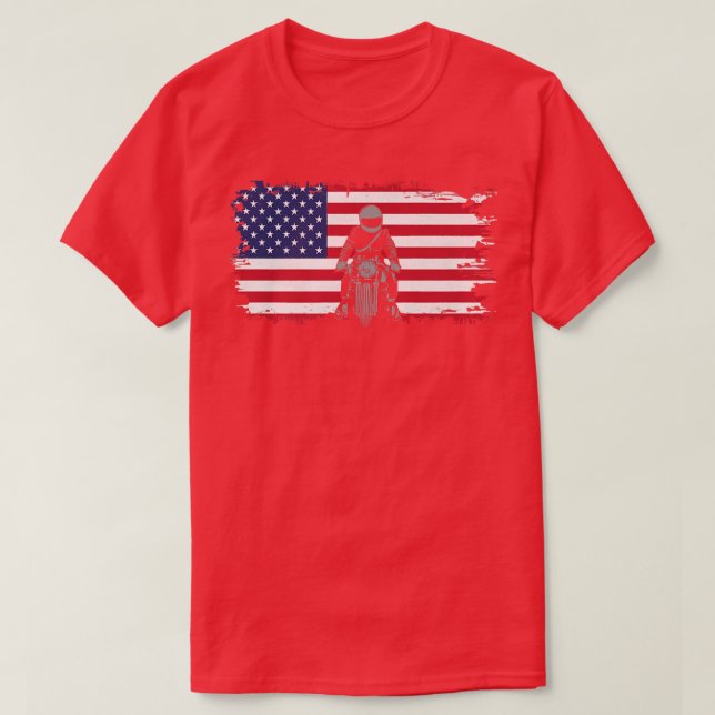 American Flagga Motorcle Apparat - Biker Motorcycl T Shirt (Design framsida)