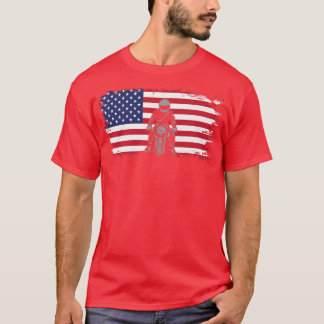 American Flagga Motorcle Apparat - Biker Motorcycl T Shirt