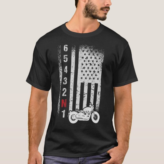 American Flagga Motorcle T Shirt (Framsida)