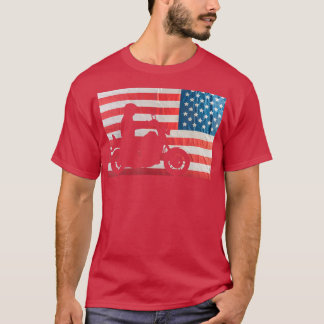 American Flagga Motorcycle Biker162 T Shirt