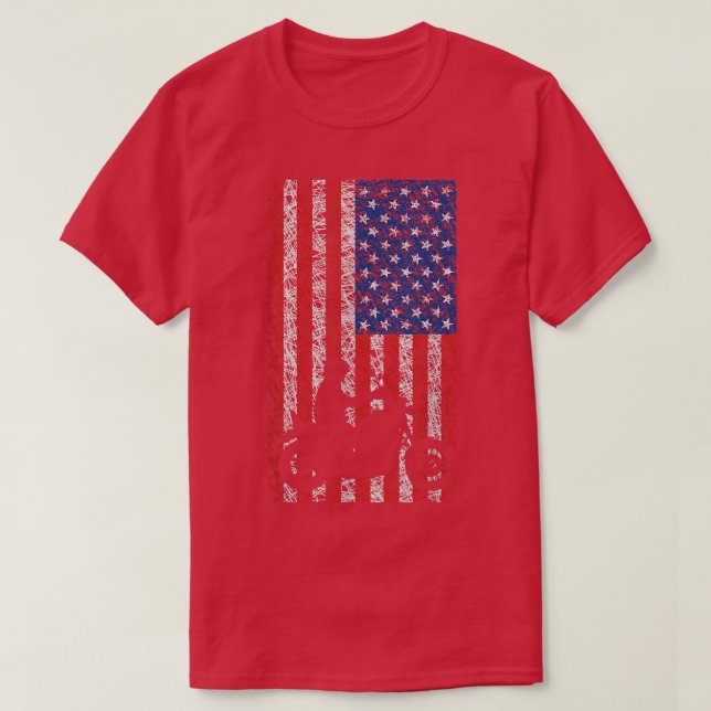 American Flagga Motorcycle Biker174 T Shirt (Design framsida)