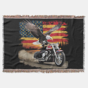 American Flagga Motorcycle Tshirt USA flagga Biker Filt